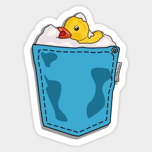 Rubber Ducky Takes a Bath in My Pocket Sticker